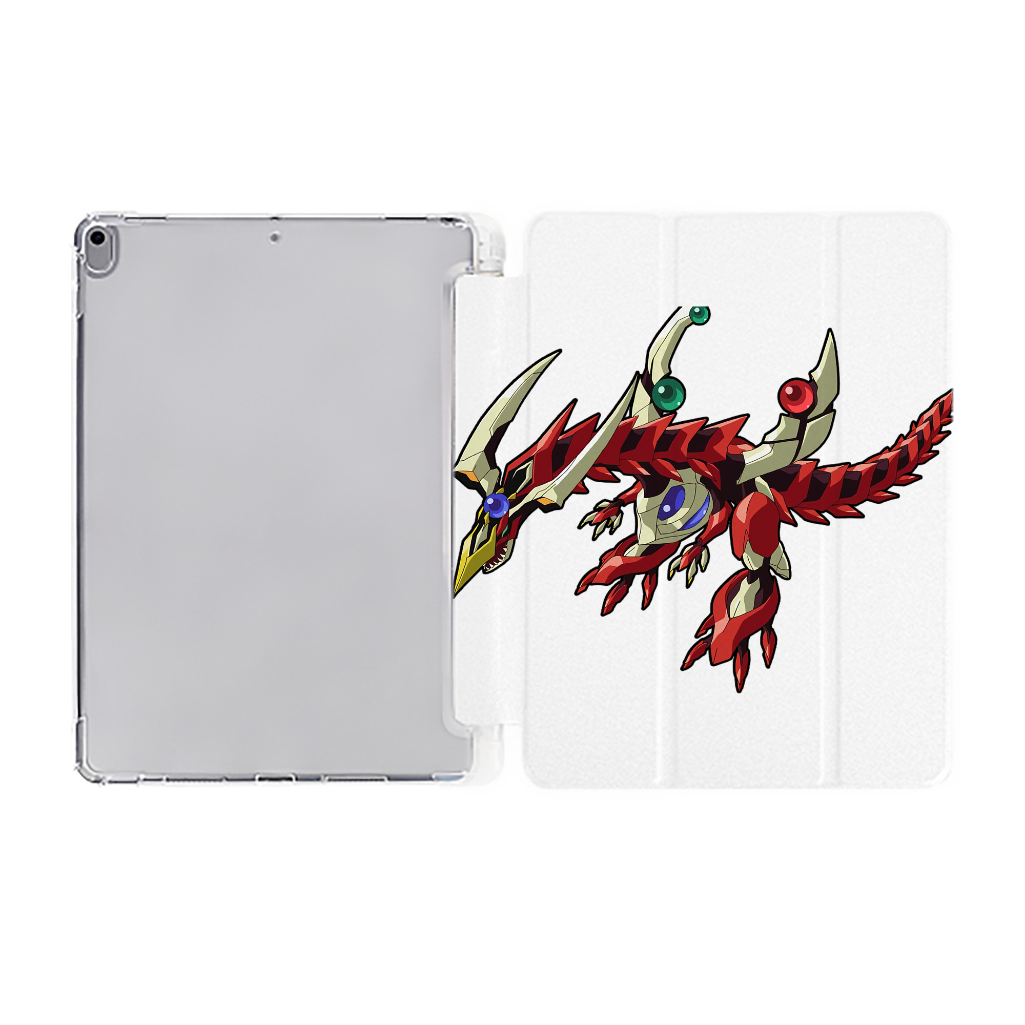 （画像用） 遊☆戯☆王 Yu-Gi-Oh! IPad ケース ペン収納付き 三つ折りスタンド PUレザー×シリコン 対応機種9.5/10.5/10.9インチ